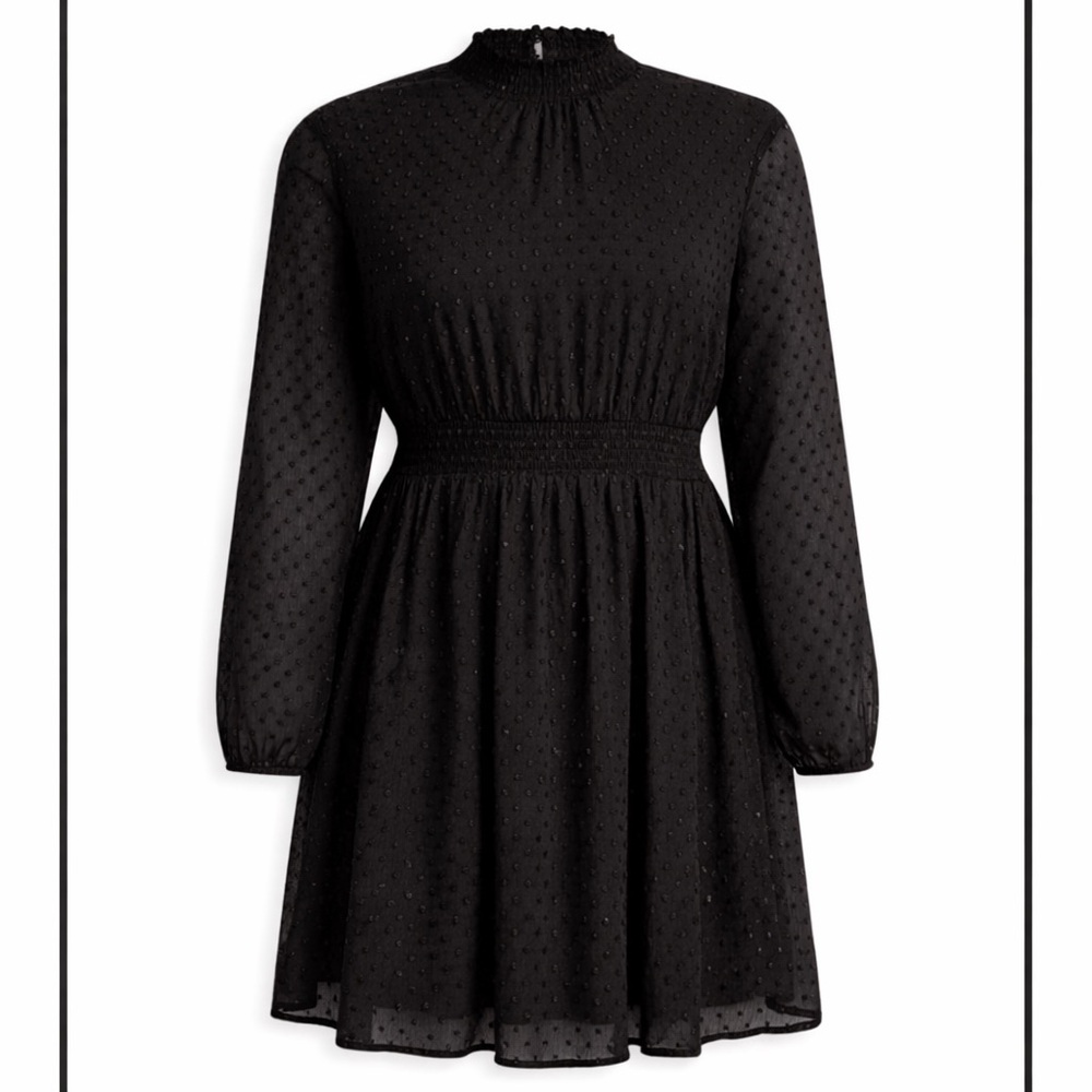 Torrid 3X Polka Dot Transparent Long Sleeve Dress